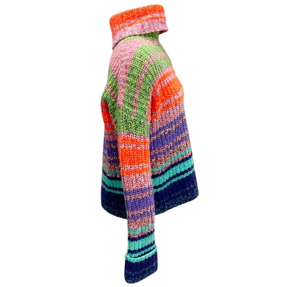 AUTUMN CASHMERE BRIGHT COMBO 14 PLY GRADIENT MARLED COWL NECK SWEATER - Picture 2 of 5